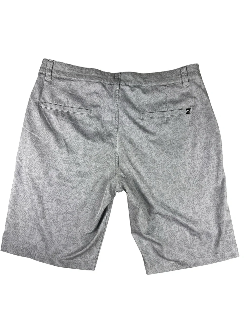 Travis Mathew Golf Shorts Mens 34 Gray Pineapple Print Pattern Stretch 1MU346
